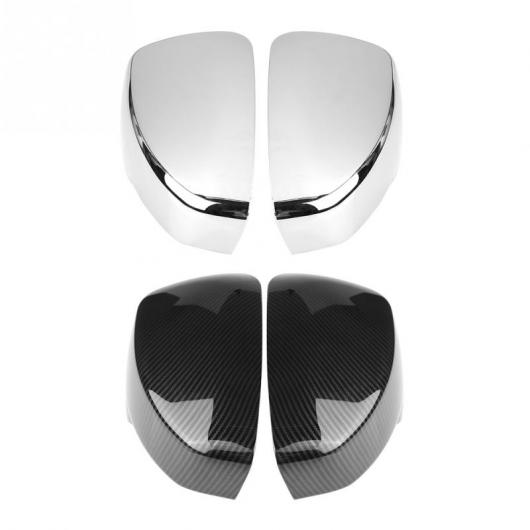 1ペア サイドドアバックミラー カバー トリムキャップ 三菱 エクリプスクロス 2017-2018 カーアクセサリークローム /カーボン ファイバー クロムシルバー AL-DD-1046 AL Car parts