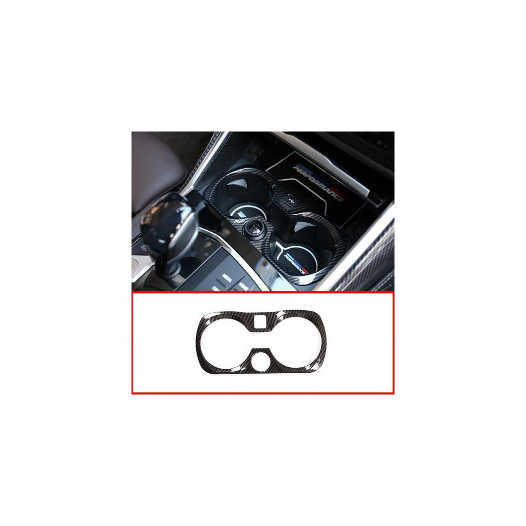 BMW G20 G28 325LI 3 シリーズ 2019-2020 ABS クロームカップ ホルダー 装飾 フレーム トリム 選べる2バリエーション Carbon Fiber・Silver AL-DD-4115 AL Interior parts for cars