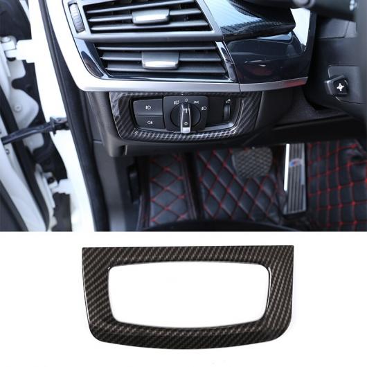 カーボンファイバー ABS クロームヘッドライトランプスイッチ 装飾 フレーム BMW X5 F15 2014-2018 AL-DD-4963 AL Interior parts for cars