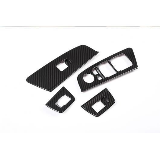 カーボン調 BMW 5シリーズG30 2017 2018 ABS プラスチッククロームウィンドウリフトボタンフレームトリム4ピース carbon fiber AL-DD-6259 AL Interior parts for cars
