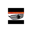 車用外装パーツ ダイヤモンド スタイル W205 フロント グリル ABS ブラック 適用: メルセデスベンツ Cクラス C200 C250 C300 カメラホールなし 15- タイプ001 AL-EE-1055 AL Exterior parts for cars
