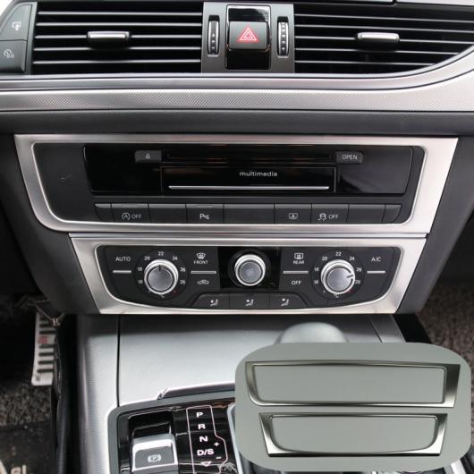 コンソール エア コンディション CD パネル 装飾 カバー トリム 2個 適用: アウディ A6 C7 A7 2012-2018 ステンレス スチール AL-EE-4643 AL Interior parts for cars