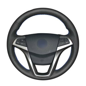 手縫い ブラック PUレザー 滑り止め ステアリング ホイール カバー 適用: 長安汽車 CS35 Eado ブラック糸~グレー糸 AL-EE-8349 AL Interior parts for cars
