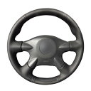 手縫い ブラック PUレザー ステアリング ホイール カバー 適用: 日産 アルメーラ N16 パスファインダー プリメーラ パラディン エクストレイル ブラック糸~グレー糸 AL-EE-8497 AL Interior parts for cars