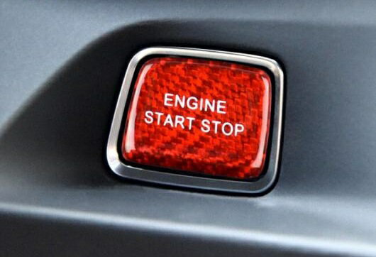 適用: シボレー リアル カーボンファイバー エンジン スタート ストップ スイッチ ボタン トリム カバー ステッカー レッド カーボンファイバー・ブラック カーボンファイバー AL-EE-8588 AL Interior parts for cars
