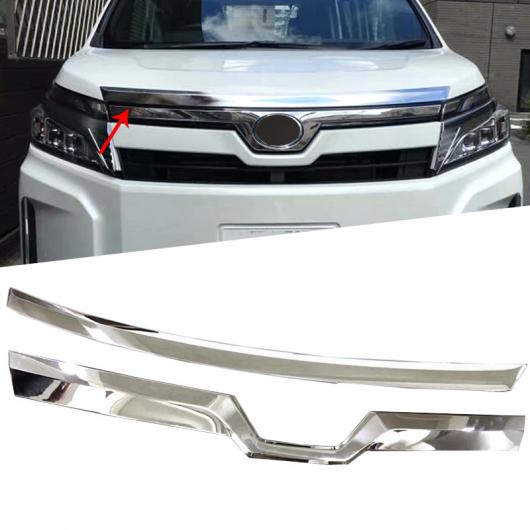 2ピース ABS クローム フロント フード ボンネット ガーニッシュ トリム カバー 適用: トヨタ ヴォクシー R80 2017 フェイスリフト グリッド バンパー リップ メッシュ 2ピース AL-FF-1311 AL Exterior parts for cars