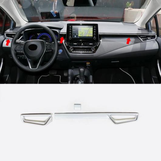 ABS クローム コンソール エアコン 吹き出し口 装飾 ストリップ カバー トリム 適用: トヨタ カローラ E210 セダン 2019 2020 アクセサリー シルバー AL-FF-3536 AL Car parts