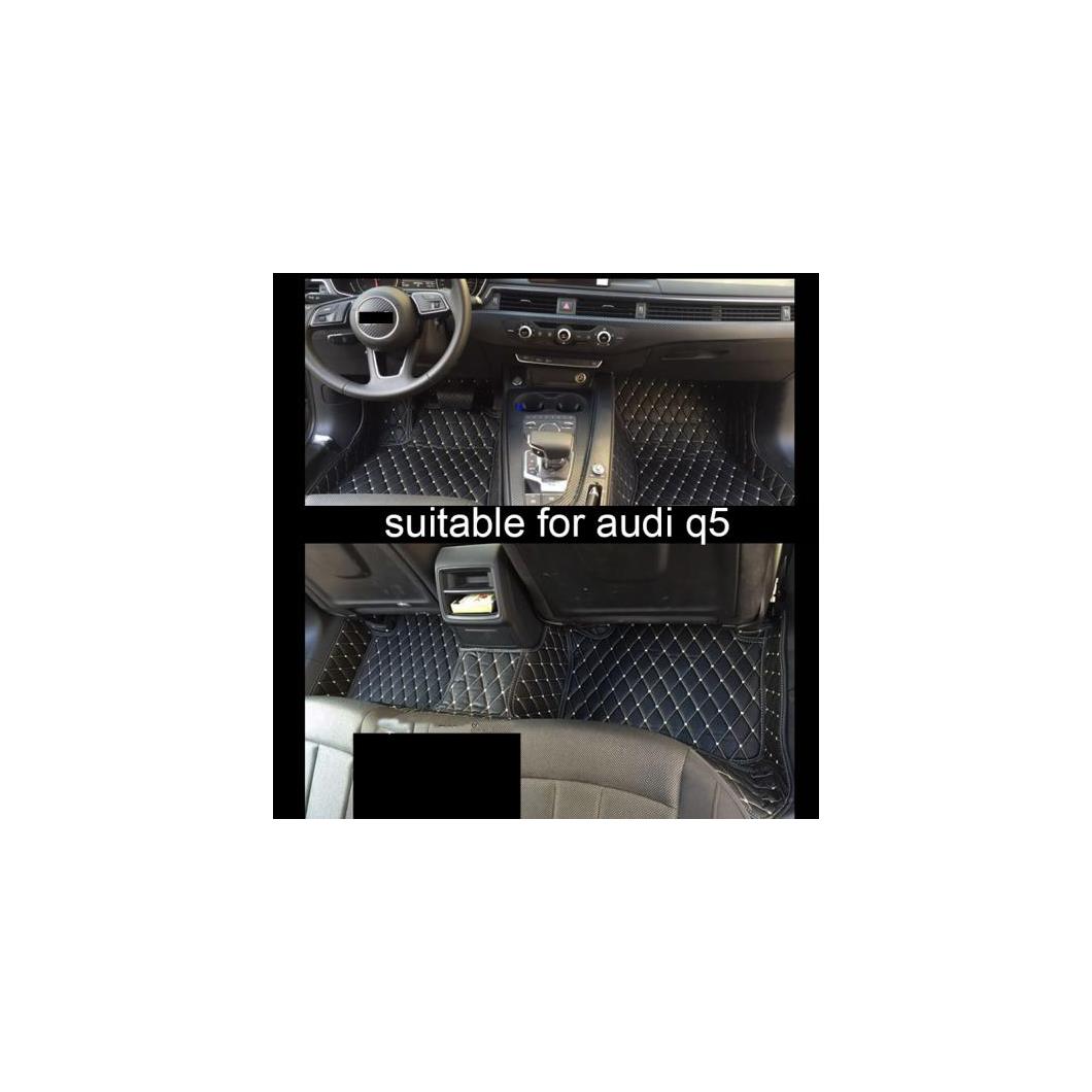 レザー フロアマット 適用: アウディ Q5 2016 2017 2018 2019 2020 2009 2010 ブラック レッド ワイヤー～ワイン レッド 2008-2017・2018-2020 AL-FF-5232 AL Car parts