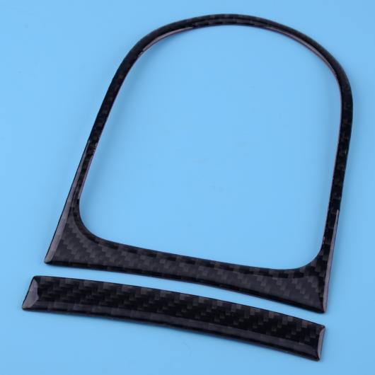 2ピース ブラック カーボンファイバー インテリア ギア シフト フレーム カバー トリム ステッカー デ..