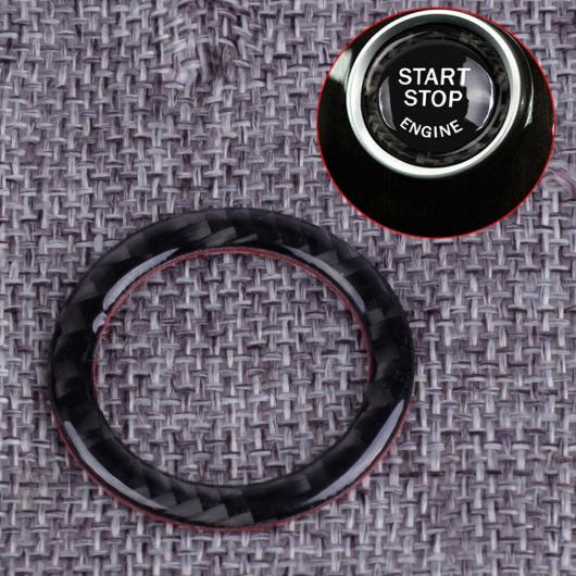 ABS カーボンファイバー テクスチャ スタイル エンジン スタート ストップ ボタン リング カバー トリム 適用: BMW 3シリーズ E90 E92 E93 2009-2012 AL-FF-6671 AL Interior parts for cars