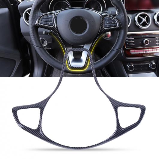 カーボンファイバー テクスチャ ABS パターン ステアリング ホイール カバー トリム インテリア 適用: ベンツ Cクラス W205 GLCクラス X253 2016 2017 AL-FF-6912 AL Interior parts for cars