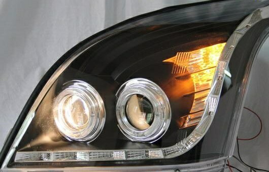 適用: トヨタ プラド FJ120 LED ヘッドライト 2003-2009 ヘッドランプ アセンブリ ターン ライト DRL レンズ H7 HID キセノン BI 4300K～8000K 35W・55W AL-HH-0925 AL Car parts