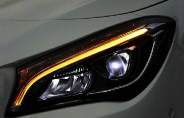 AL ヘッドランプ 適用: メルセデスベンツ/MERCEDES BENZ ベンツ CLA 2014-2018 ヘッドライト オール LED デイタイムランニングライト DRL BI-LED レンズ アーミーグリーン AL-HH-1317