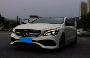 AL ヘッドランプ 適用: メルセデスベンツ/MERCEDES BENZ ベンツ CLA 2014-2018 ヘッドライト オール LED デイタイムランニングライト DRL BI-LED レンズ アーミーグリーン AL-HH-1317