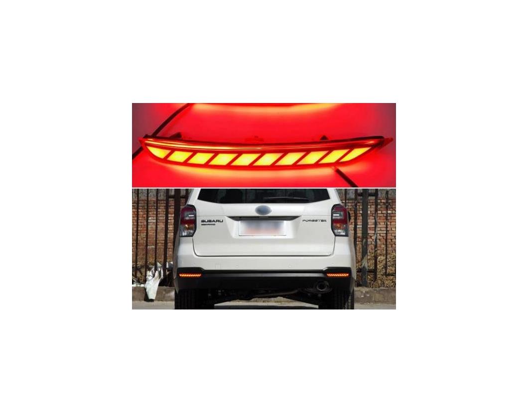 2ピース リア フォグランプ 適用: スバル フォレスター 2008-2015 2016 LED リア バンパー ブレーキ ライト ダイナミック ターンシグナル ライト リフレクター AL-HH-1630 AL Car parts