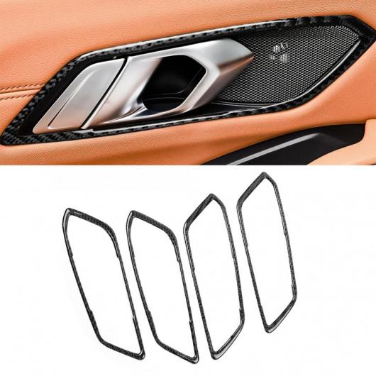 4ピース/セット カーボンファイバー ドア ハンドル フレーム トリム 適用: BMW 3シリーズ G20 325 330 335 2019 2020 左ハンドル車 AL-II-0208 AL Interior parts for cars