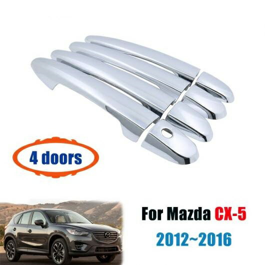 適用: マツダ CX-5 CX5 CX 5 KE 2012~2016 クローム エクステリア ドア ハンドル カバー ステッカー トリム セット 4ドア 2013 2014 ハンドル 2 ボタン・ハンドルボタンなし AL-II-0900 AL Car parts