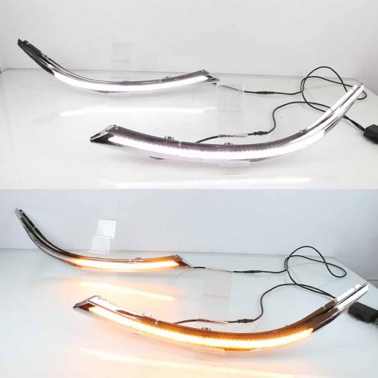 1 ペア LED DRL ヘッドライト アイブロー デイタイムランニングライト フロー ダイナミック ウインカー..