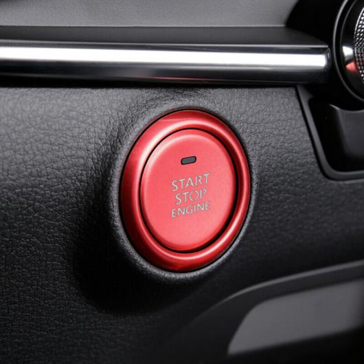 2ピース アルミニウム エンジン スタート ストップ ボタン カバー トリム レッド 適用: マツダ 3 アクセラ 2019 20 AL-II-2926 AL Interior parts for carsのサムネイル