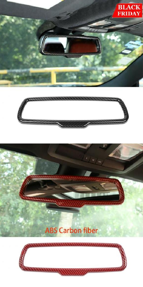 ABS インテリア バックミラー ミラー 装飾 トリム 適用: DOAGE チャレンジャー 2015 2019 ブラック・レッド AL-II-2973 AL Interior parts for cars