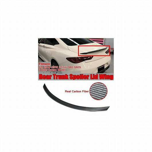 リアル カーボンファイバー リア トランク ブーツ リップ スポイラー ウイング 適用: インフィニティ/INFINITI Q60 2018-2019 AL-II-3568 AL Exterior parts for cars
