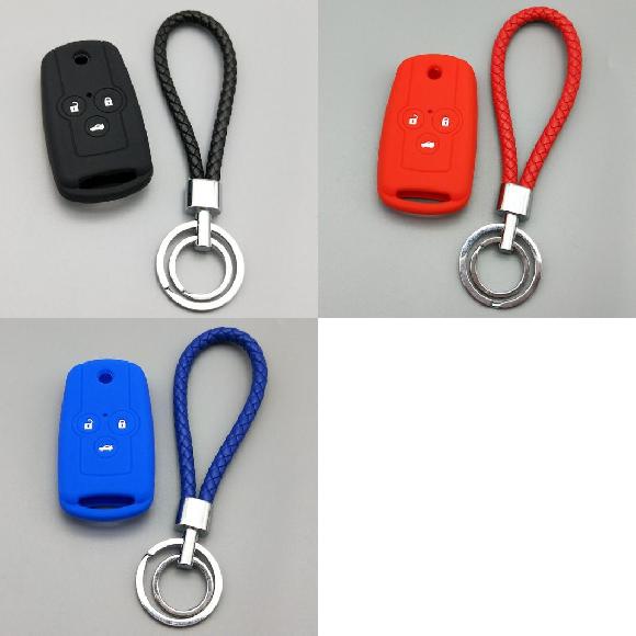 キーカバー 適用: ホンダ アコード シビック パイロット CRV CR-V CR V アキュラ/ACURA スピリア 3ボタン フリップ リモート 保護 シリコン ブラックセット～ブルーセット AL-II-4493 AL key cover