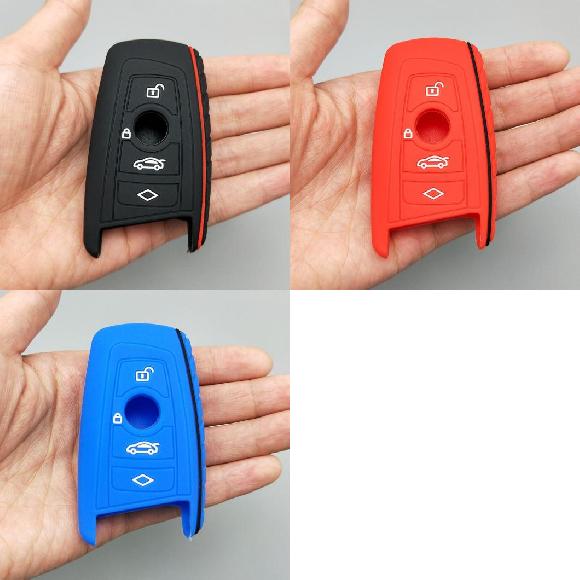 楽天オートパーツエージェンシー2号店キーカバー 4ボタン キー 適用: BMW 520 525 F30 F10 F18 118i 320i 1 3 5 7シリーズ X3 X4 M3 M4 M5 E90 リモート 保護 シリコン カバー ケース ブラックB～ブルーB AL-II-4564 AL key cover