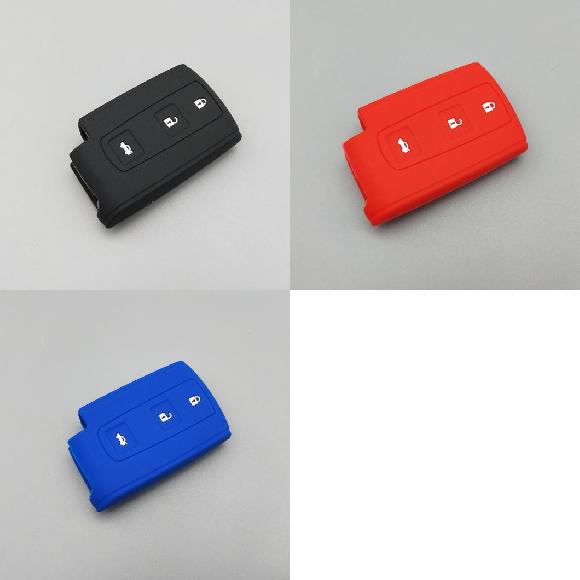 キーカバー キー 保護 シェル フォブ ケース 適用: トヨタ RAV4 アベンシス クラウン ヴァーソ プリウス 3ボタン シリコン カバー ケース セット ブラック～ブルー AL-II-4671 AL key cover
