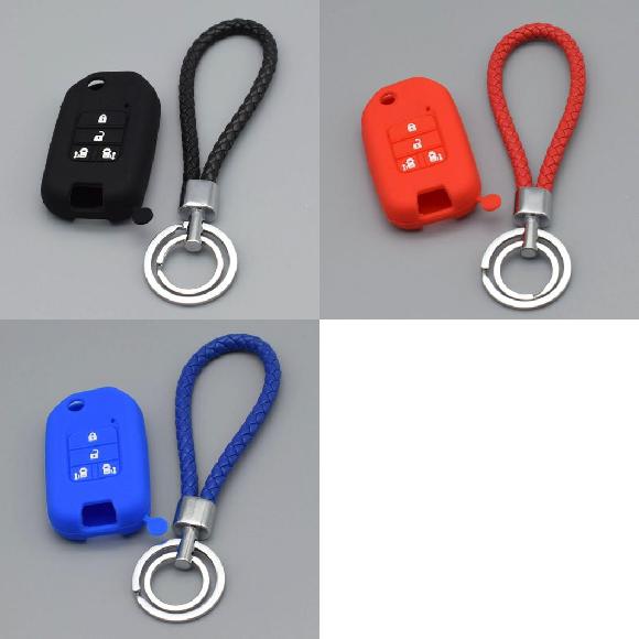 楽天オートパーツエージェンシー2号店キーカバー シリコン キー カバー ケース 保護 シェル 適用: ホンダ CRV パイロット アコード シビック フィット フリード 4ボタン キーレス キー ブラックセット～ブルーセット AL-II-4720 AL key cover