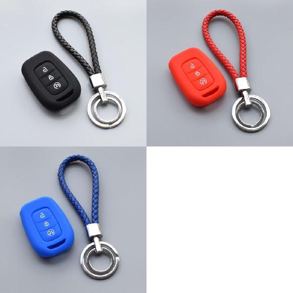 楽天オートパーツエージェンシー2号店キーカバー シリコン ラバー キー フォブ ケース カバー セット キャップ 適用: ルノー/RENAULT ダスター 2016 2017 ローガン クリオ ブラックセット～ブルーセット AL-II-4866 AL key cover