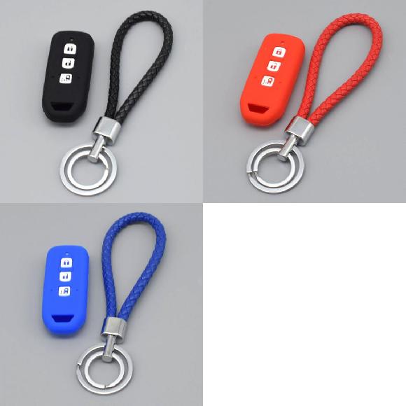 楽天オートパーツエージェンシー2号店キーカバー モーターバイク キー シリコン カバー ケース 保護 適用: ホンダ N ボックス N-BOX+ カスタムなし ワゴン スマート リモート 3ボタン ブラックセット～ブルーセット AL-II-4900 AL key cover