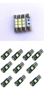 LED 車用 内装 ライト 適用: アルファロメオ 8C コンペティツィオーネ リア トランク グローブ ボックス バニティミラー ライト 28mm バニティ ミラー・T5 10ピース ホワイト AL-JJ-2156 AL Interior parts for cars