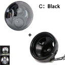 7インチ 80W ドット オートバイ ヘッドランプ エンジェル アイ LED ヘッドライト 7インチ シェル ハウジング ヘッドライト ブラケット 1セット 60W ブラック AL-KK-2649 2輪 AL Motorcycle parts