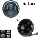 7インチ 80W ドット オートバイ ヘッドランプ エンジェル アイ LED ヘッドライト 7インチ シェル ハウジング ヘッドライト ブラケット 1セット 60W ブラック AL-KK-2649 2輪 AL Motorcycle parts
