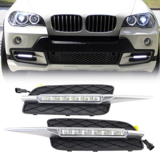 楽天オートパーツエージェンシー2号店DRL 適用: BMW X5 E70 2007 2008 2009 2010 デイタイム ランニング ライト デイライト LED フォグ ヘッド ランプ カバー AL-KK-3827 AL Car parts