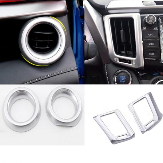 4ピース マット インテリア ミドル 通気口 カバー サイド 通気口 カバー トリム 適用: トヨタ RAV4 2016-2017 2018 AL-KK-3910 AL Interior parts for cars