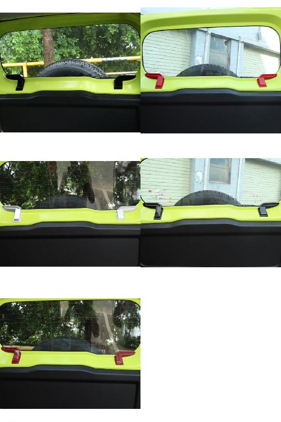 インテリア モールディング 適用: スズキ ジムニー 2019 アクセサリー リア シールド ヒート ワイヤー 保護 カバー 2ピース ブラック～レッドカーボン AL-KK-6946 AL Car decorative parts
