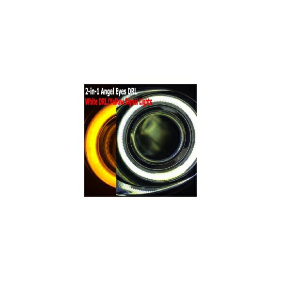 適用: フォード/FORD フォーカス 2009-2011 DRL デイタイム ランニング ライト イエロー シグナル ライト H11 55W ハロゲン キセノンバルブキット 2in1 エンジェル アイ 4300K・6000K AL-KK-7746 AL Light lamp car