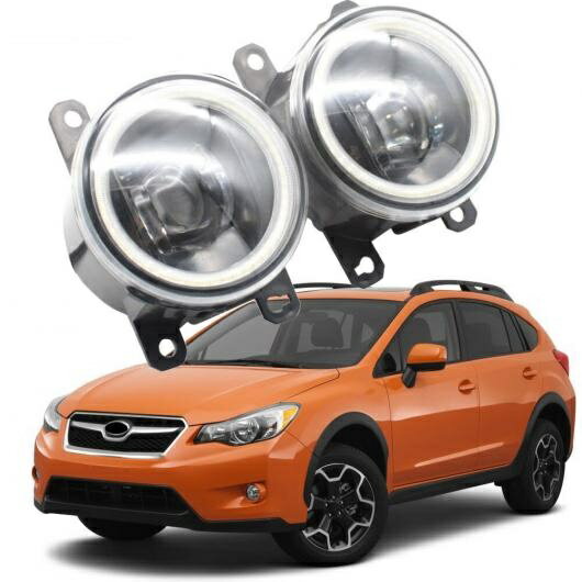 LED DRL ライト 適用: スバル XV クロストレック/クロストレック GP 2012-2019 LED エンジェルアイ カットラインレンズ フォグライト ホワイト エンジェルアイ AL-KK-7925 AL Car light