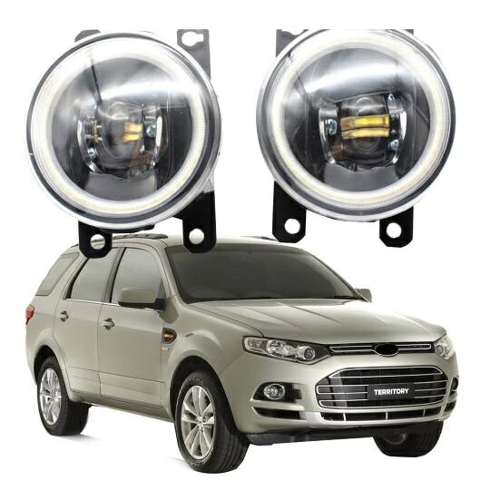 LED フォグライト カットラインレンズ 適用: フォード/FORD テリトリー TS SZ 2011-2014 エンジェルアイ DRL ヘッド ライト ホワイト エンジェルアイ AL-KK-8021 AL Car light