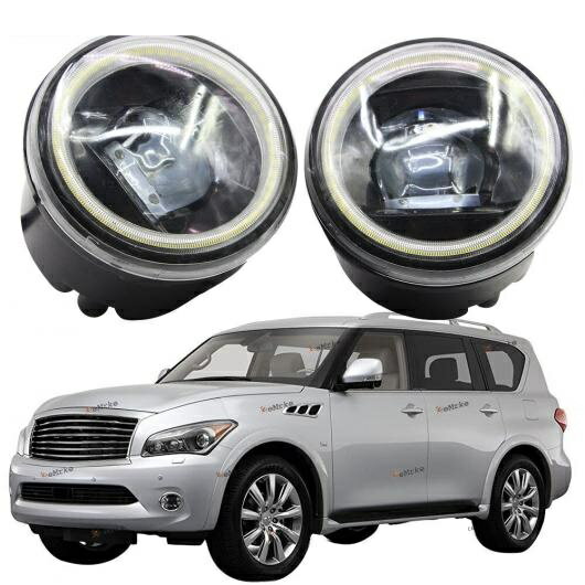 LED フォグライト カットラインレンズ 適用: インフィニティ/INFINITI QX80 Z62 2014 2015 LED エンジェルアイ DRL ホワイト エンジェルアイ DRL ホワイト LED フォグライト AL-KK-8216 AL Car light