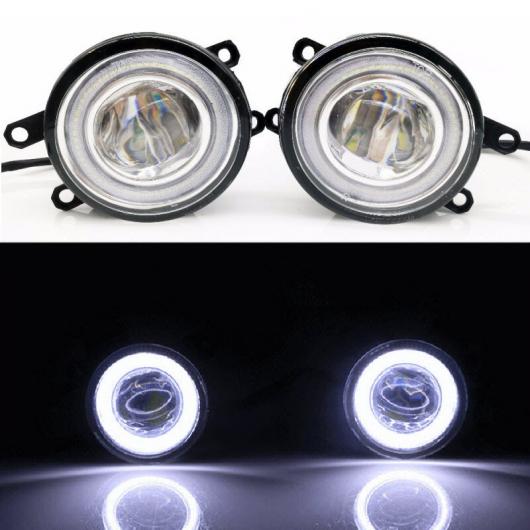 適用: トヨタ プリウス C 2012-2017 2in1 LED カットラインレンズ フォグライト ランプ 3色 エンジェルアイ DRL ホワイト エンジェルアイ AL-KK-8409 AL Car light