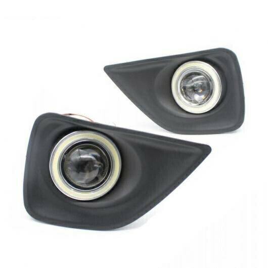 適用: トヨタ マーク X COB エンジェルアイ DRL イエロー シグナル ライト H11 E13 フォグライト プロジェクター レンズ ハロゲンバルブキット 2in1カラー エンジェルアイ 4300K・6000K AL-LL-6056 AL Car parts