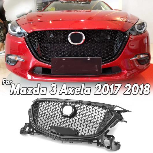 光沢ブラック フロント バンパー グリル アッパー グリル カバー プロテクター ABS プラスチック 適用: MAZDA3 アクセラ 2017 2018 AL-LL-1447 AL Exterior parts for cars