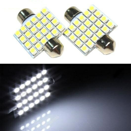 50ピース ホワイト 41mm 1210/3528 24SMD 1W インテリア オート フェストゥーン ドーム リード LED ランプ バルブ AL-LL-7282 AL Car parts