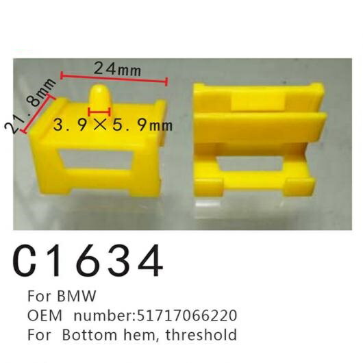 ボトム HEM ファスナー 適用: ポジショナー BMW M3 M6 E60 E61 E63 E64 E92 E93 316i 318i 320D 51717066220 クリップ 20ピース AL-MM-0899 AL Interior parts for cars