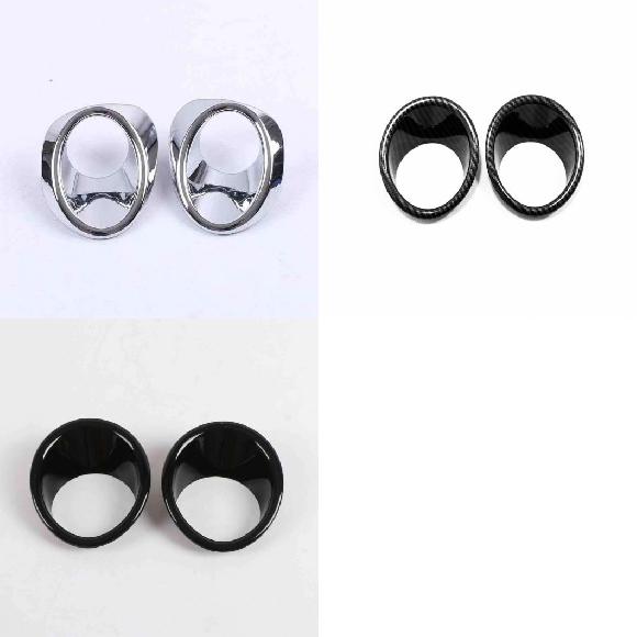 適用: トヨタ RAV4 RAV 4 2019 2020 カーボンファイバー フロント フォグライト フォグライト ランプ カバー トリム フレーム ステッカー リング ABS クローム～リング ブラック AL-MM-2594 AL Exterior parts for cars