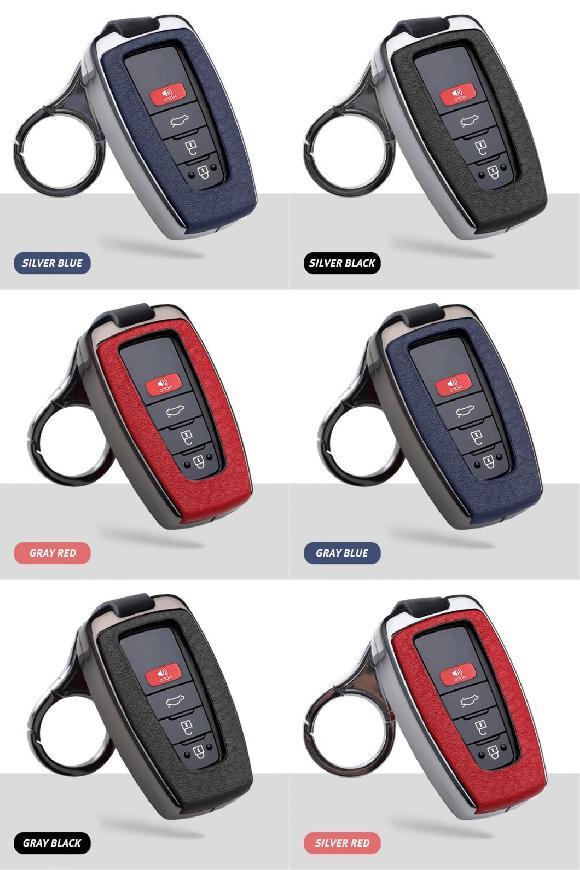 亜鉛メッキ 合金 リモート キー カバー ボックス ブラケット 適用: トヨタ CHR C-HR プラド プリウス カムリ カローラ RAV4 2018 シルバー ブルー～シルバー レッド AL-MM-5039 AL key cover