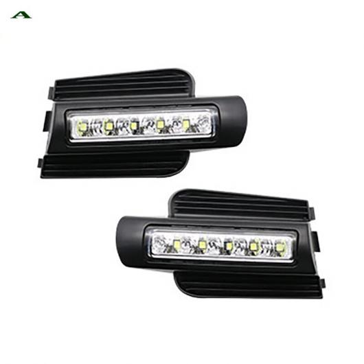 2ピース DRL ライト ランプ 適用: トヨタ ランドクルーザー プラド 2003-2007 6000K ホワイト LED フォグランプ A AL-KK-0574 AL Car parts