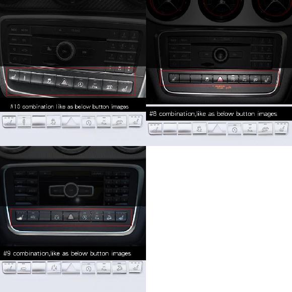 クローム CD パネル スイッチ ボタン カバー ステッカー トリム 適用: メルセデス・ベンツ CLA GLA AMG A200 B200 クラス インテリア 10コンビネーション～9コンビネーション AL-MM-8305 AL Interior parts for cars